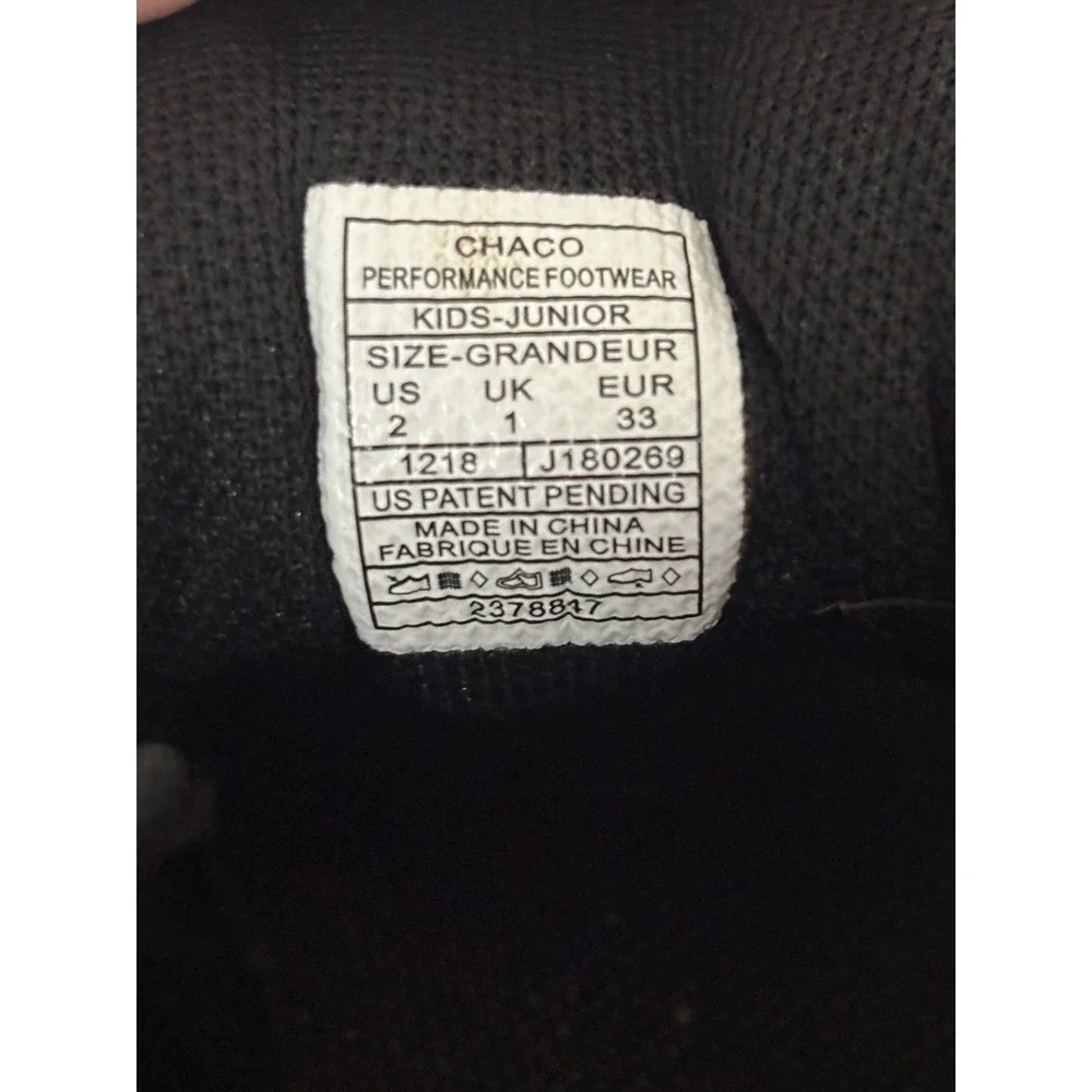 Chaco Outcross Kids Junior Water Shoes Black Grey Mesh Bungee J180269 Size 2